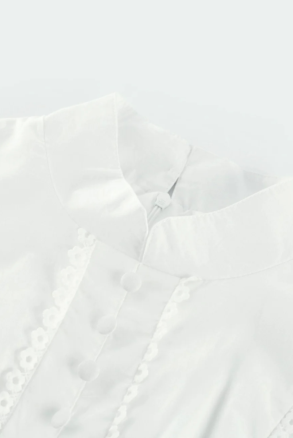 White Half-Sleeve Eyelet Midi Dress