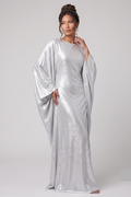 silver shimmery abaya