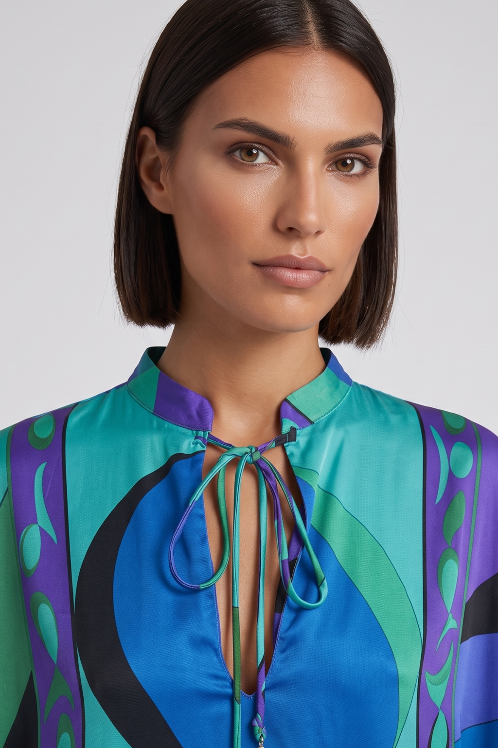 Teal Geometric Print Kaftan