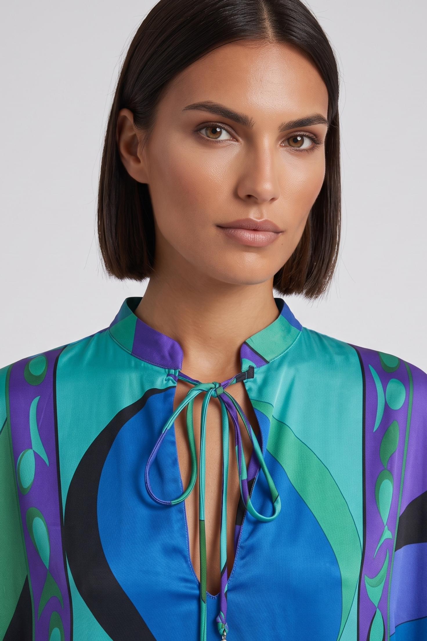 Teal Geometric Print Kaftan