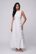 White Floral Eyelet Maxi Dress