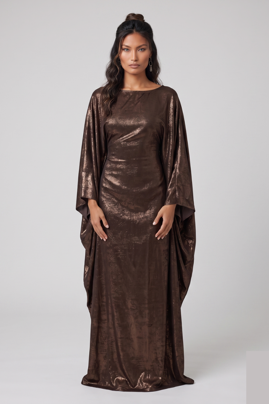 Shimmery date brown abaya