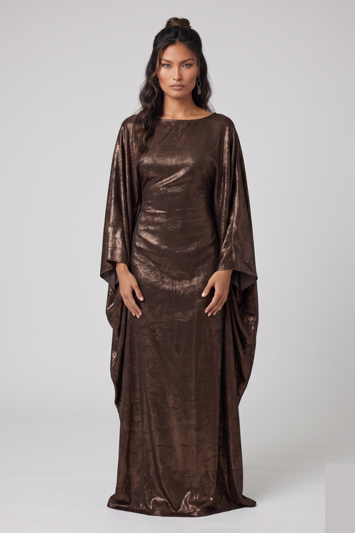 Shimmery date brown abaya