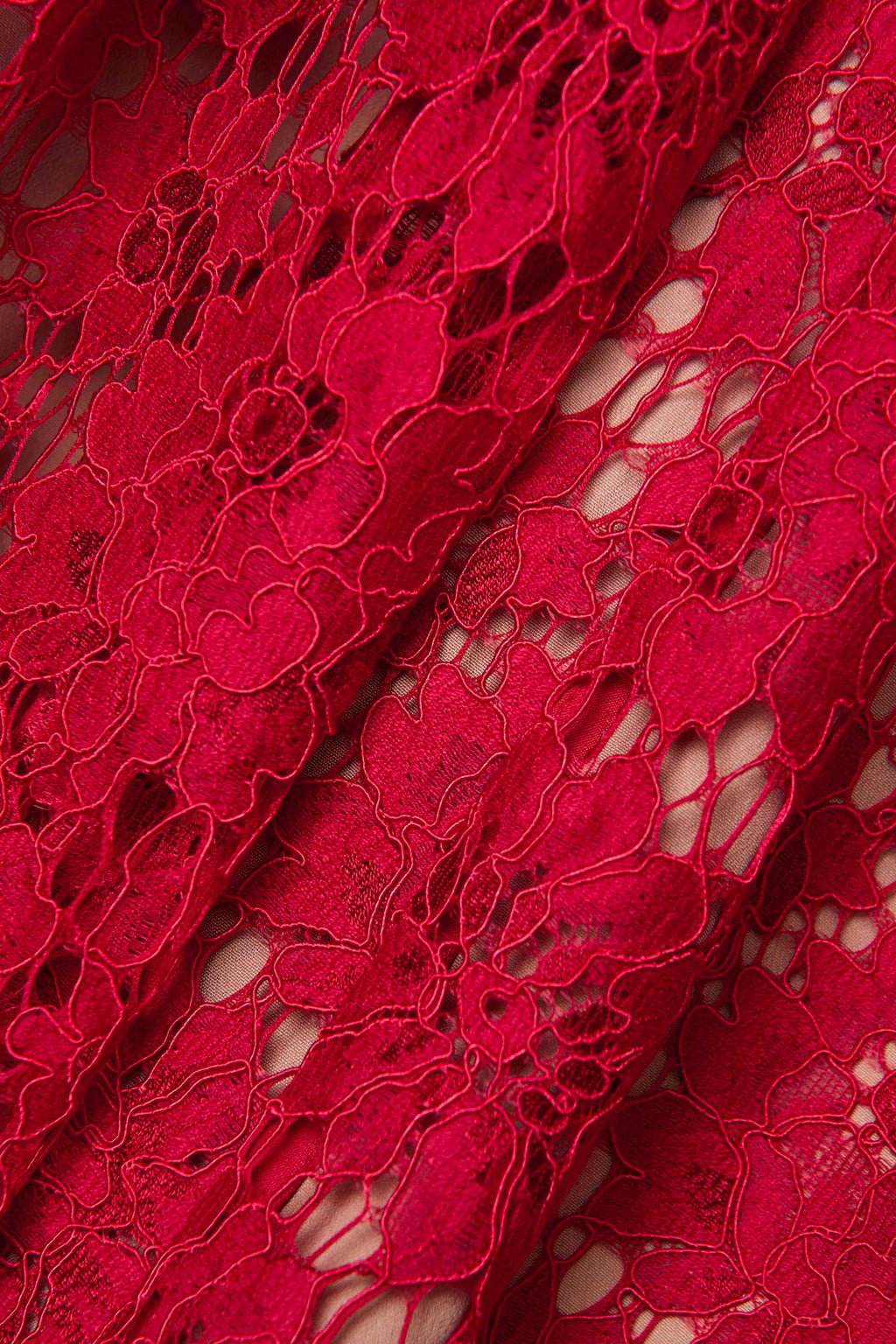 Red Lace Bell-Sleeve Mermaid Gown
