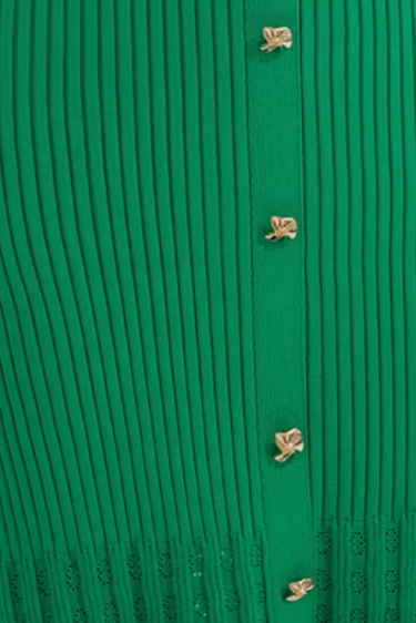 Green Short-Sleeve Midi Dress