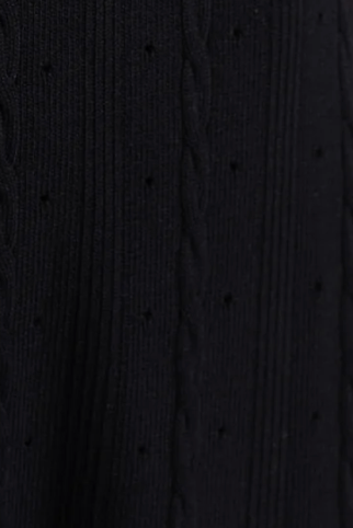 Classic Black Short-Sleeve Midi Dress