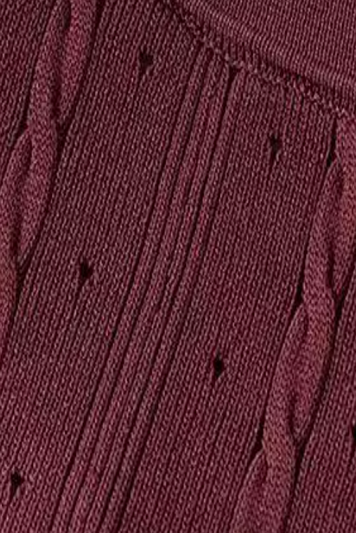 Burgundy Short-Sleeve Midi Dress