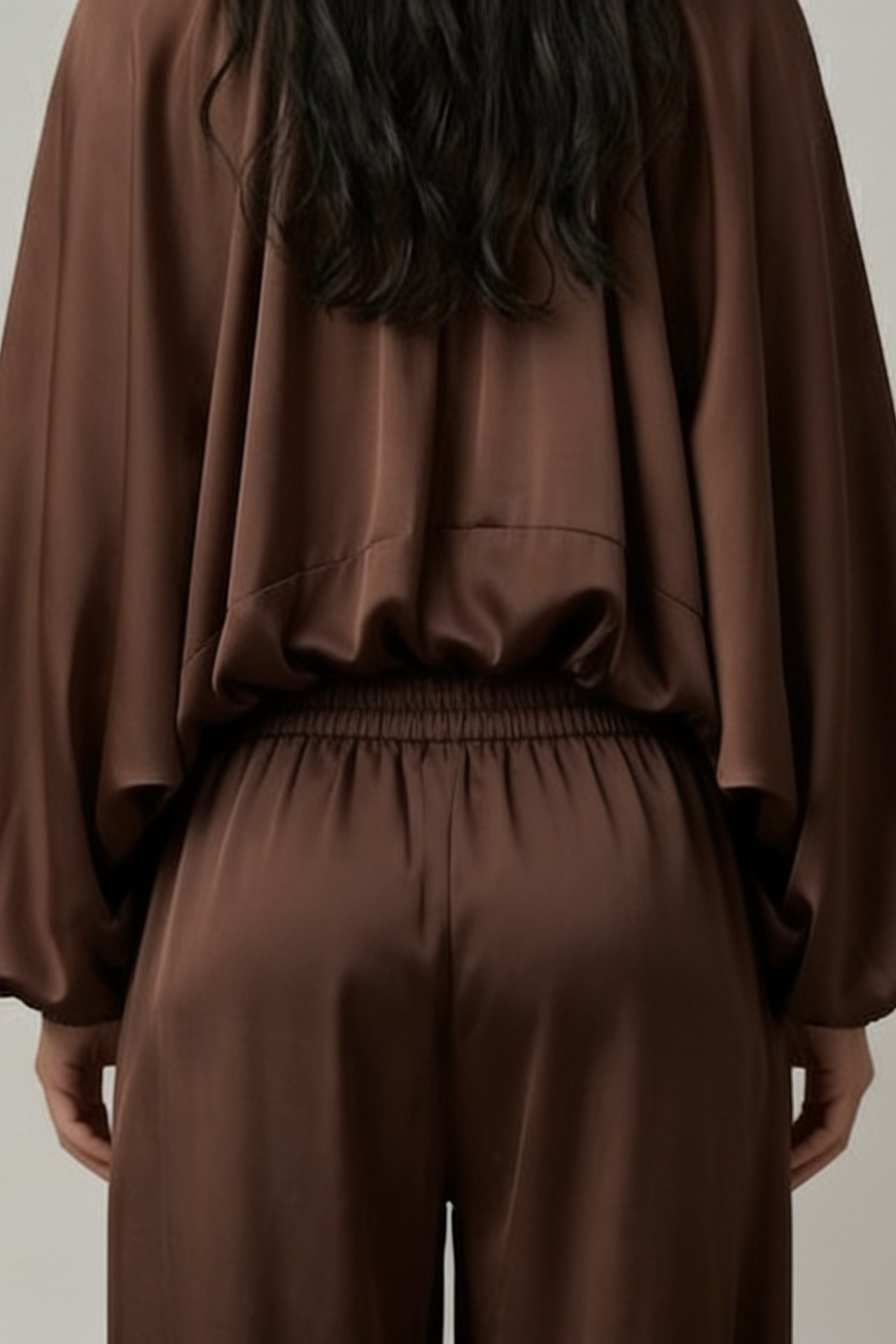 Brown Balloon Sleeve Loungewear Set