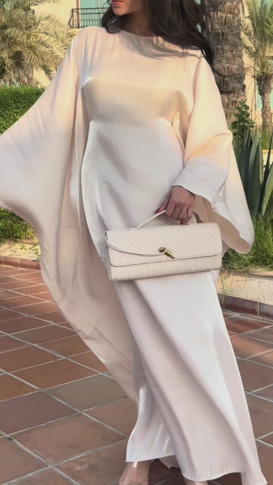 Butterfly Abaya - Dove Grey Wrap Dress
